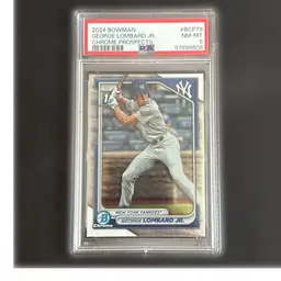 100% Moist & Delicious Junk Slab - Hot New York Yankees Prospect George Lombard, Jr. Bowman Chrome RC PSA 8