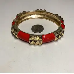 Red & Gold Clamper Bracelet Like New
