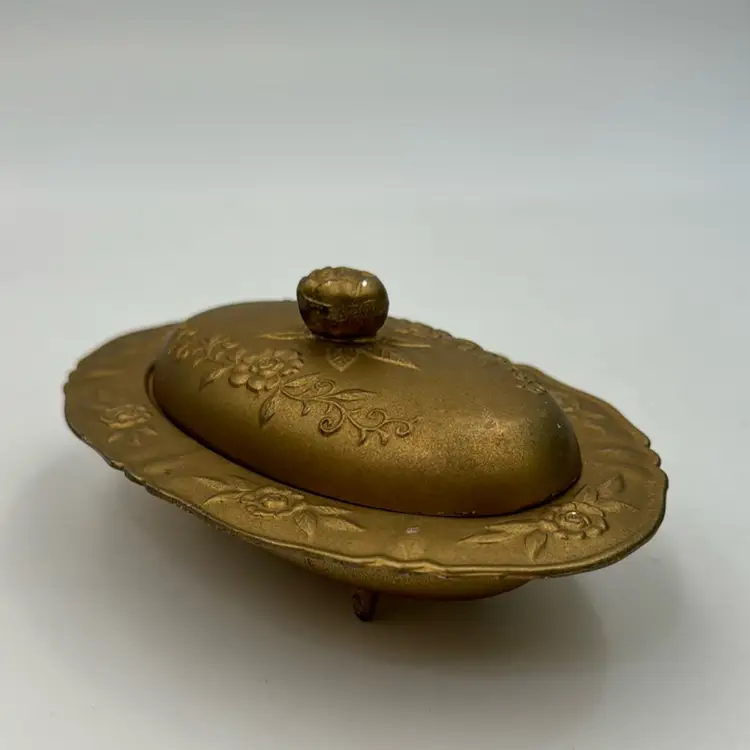 #01 Vintage Occupied Japan Hair Pin Holder Trinket Dish Bowl With Lid Made In Occupied Japan💍