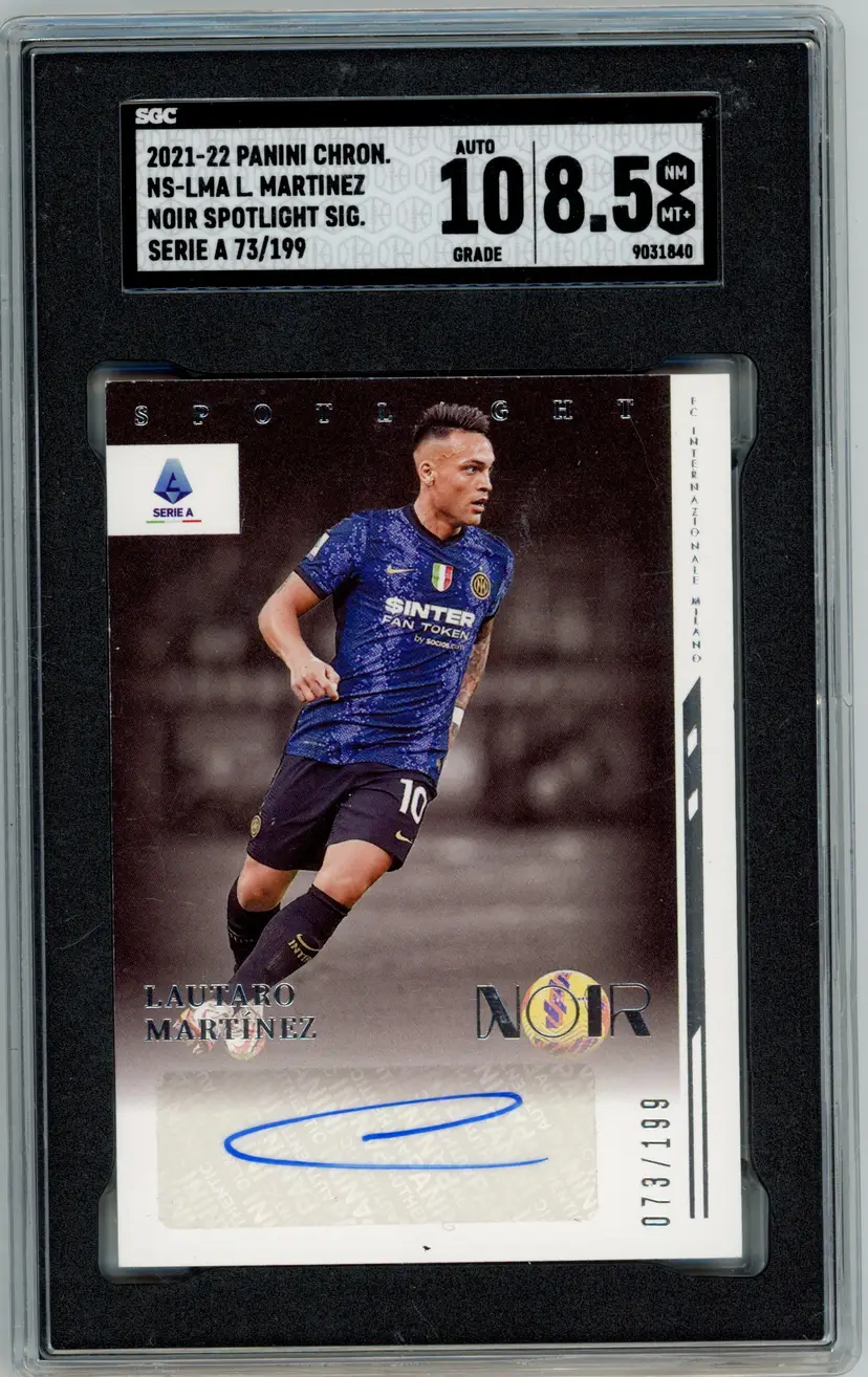 2021-22 Panini Chronicles Noir LAUTARO MARTINEZ Auto /199 Series A #NS-LMA MILANO SGC 8.5 NM-MT+
