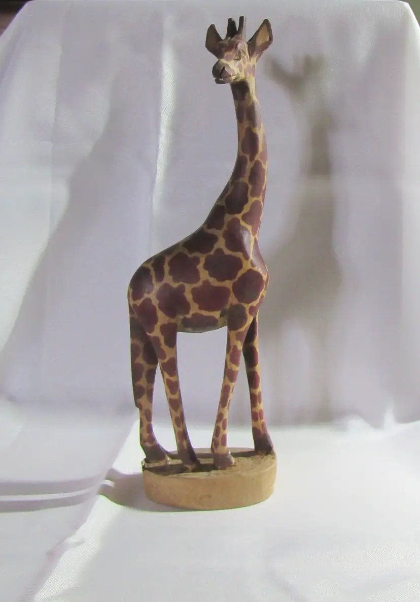 VTG African Carved Wooden Giraffe 12"