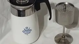 VTG Corning Coffee Percolator Stovetop COMPLETE 6 cup EUC