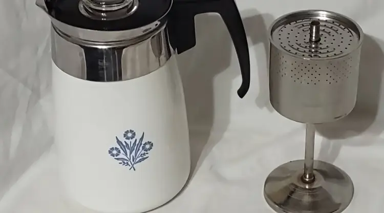 VTG Corning Coffee Percolator Stovetop COMPLETE 6 cup EUC