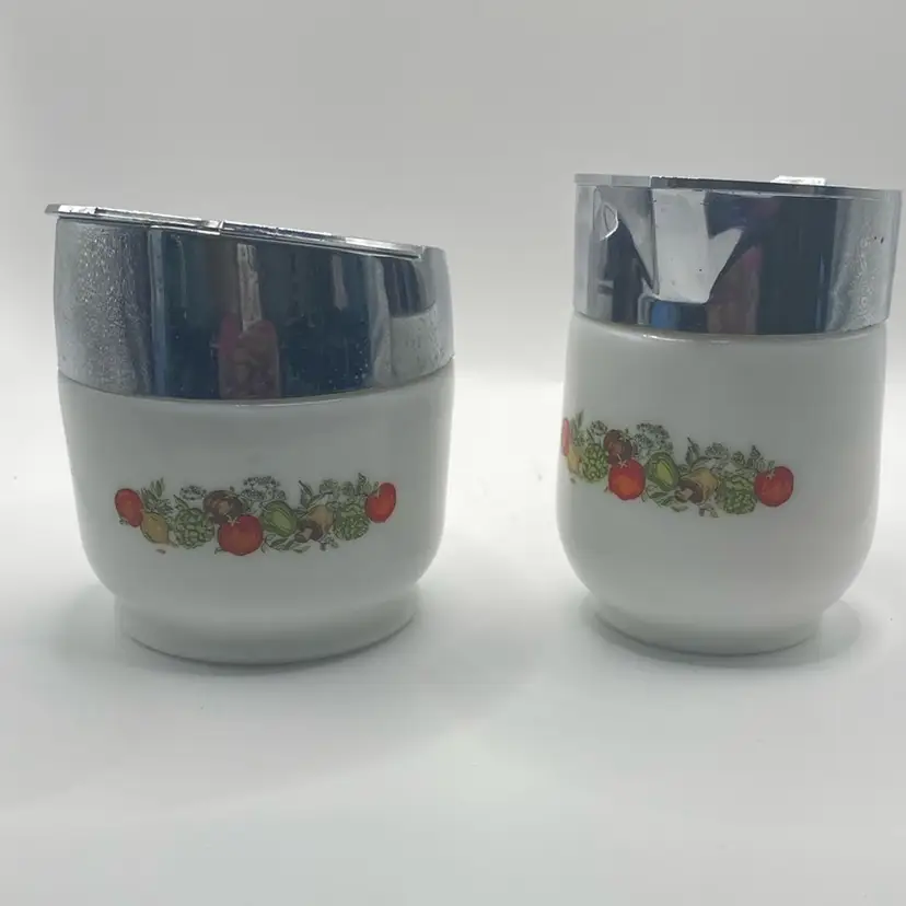 Gemco Spice Of Life Set: Lidded Sugar Bowl, Creamer, Salt And Pepper Shakers