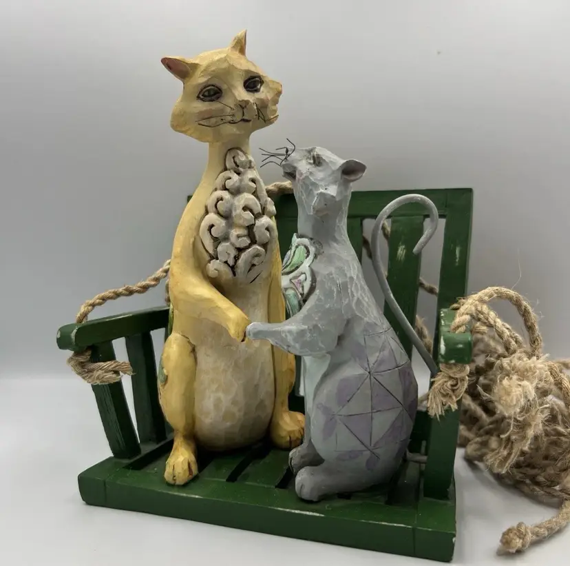 Jim Shore Outdoor Living Collection 2011, Feline Friends Cats Hanging Swing 8”