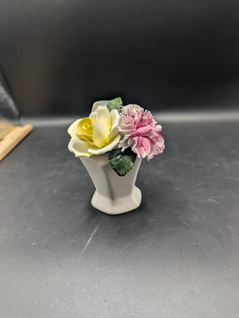 Vintage Radnor Hand Made Bone China Flower Pot Staffordshire England As Is