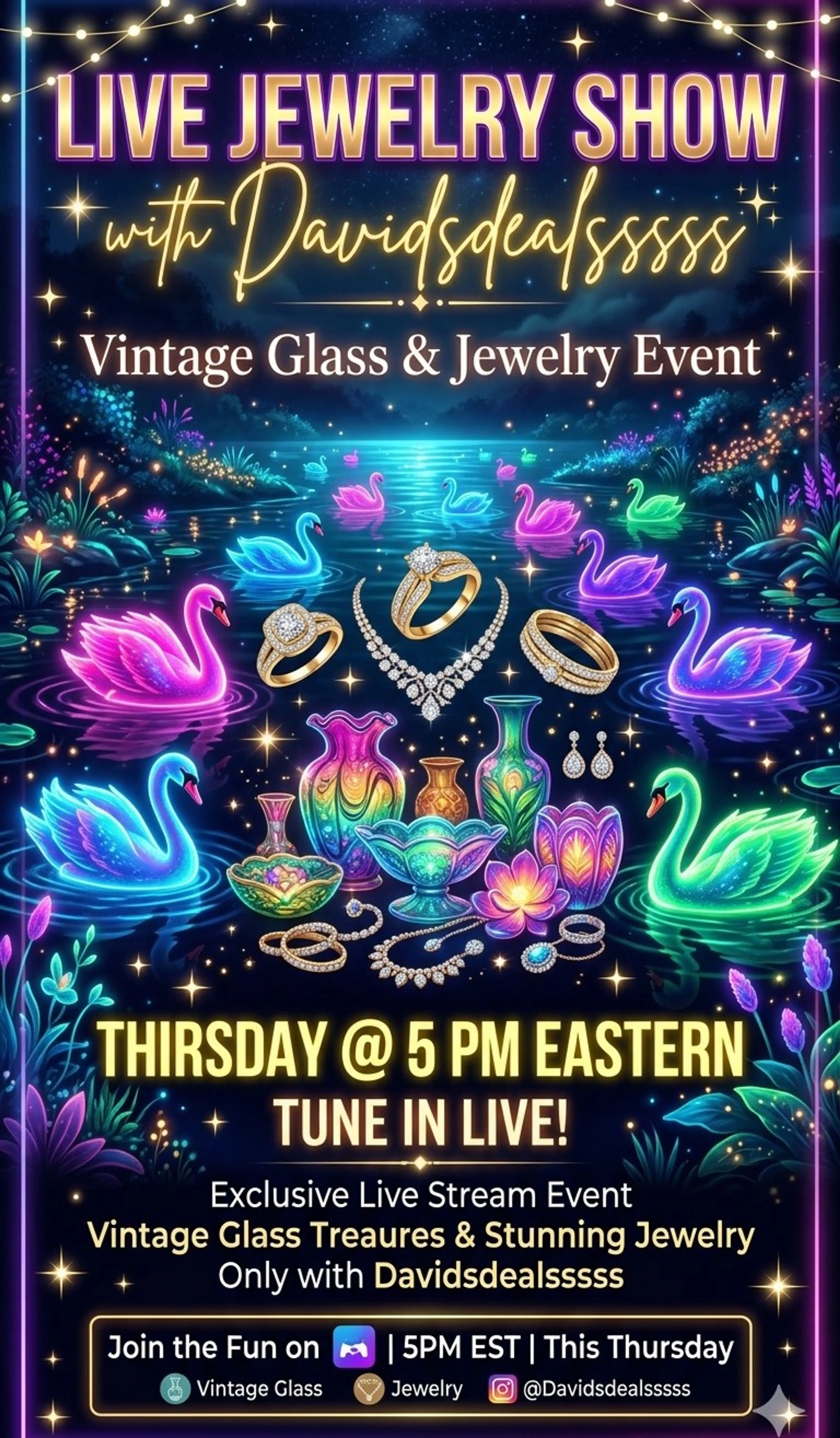 Live Jewelry & Vtg Glass Show 