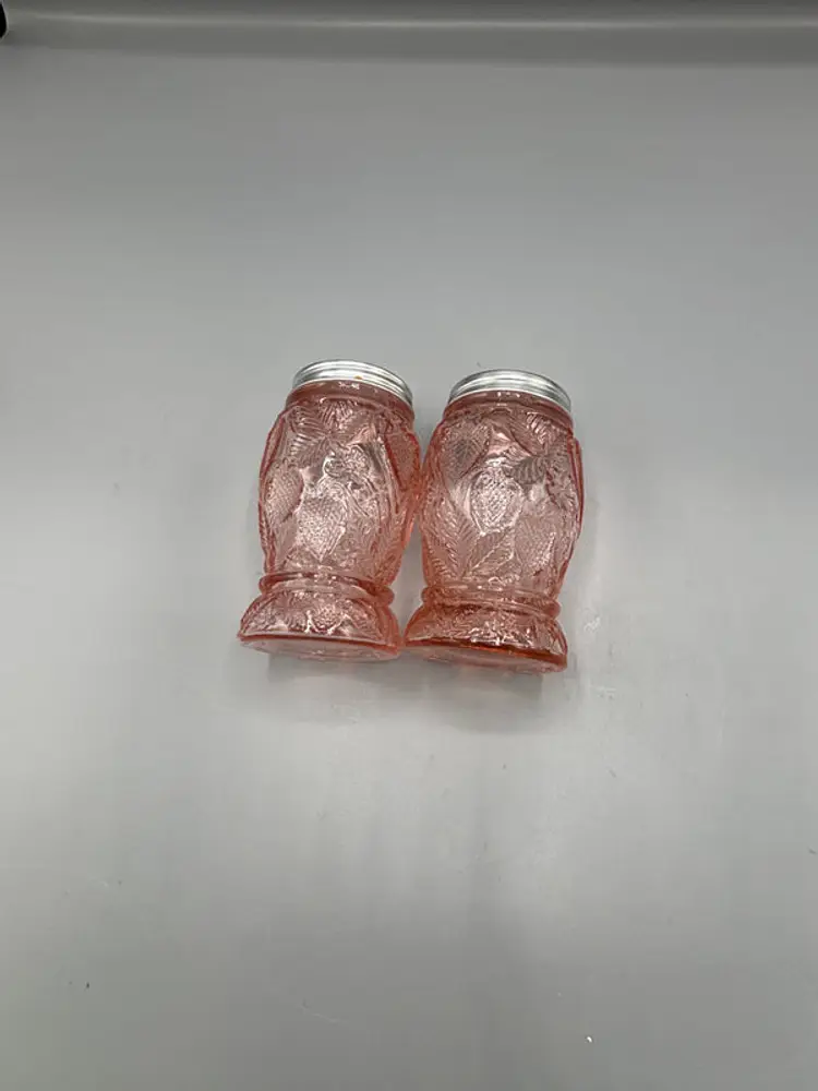 Swedish pink depression glass shaker