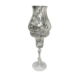 Crystal Two Piece Hurricane Lamp Candle Holder 11”
