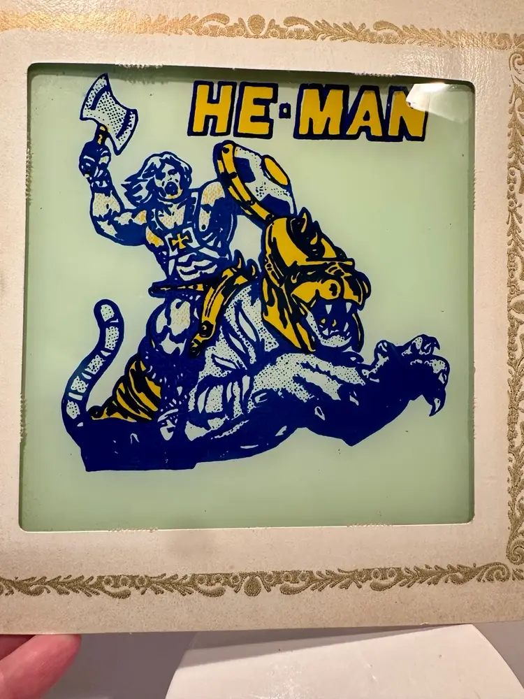 HeMan And Battle Cat 8x8x8 Amusement Park Prize -souvenir Glass Tile