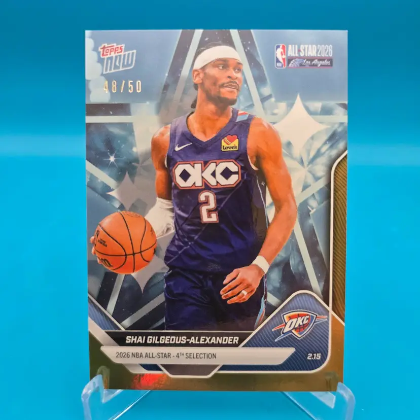 Shai Gilgeous-Alexander 2025-26 Topps Now All-Star MVP Gold 48/50 #AS11 Oklahoma City Thunder