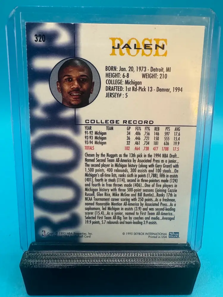Jalen Rose ‘95 Skybox RC Denver Nuggets