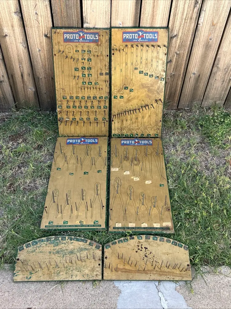 RARE 1940s Proto Tools Display Lot Of 6 Plomb Tools Era  Dealer Board Los Angeles