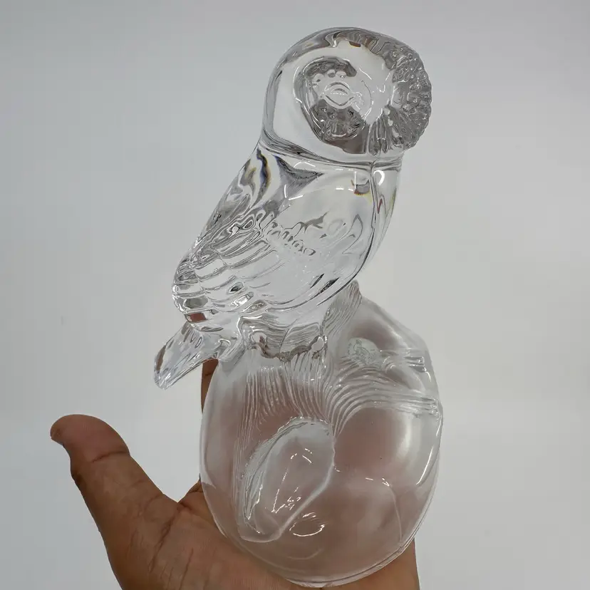 Cristal d' Arques Crystal Owl Figurine Made in France  Paperweight