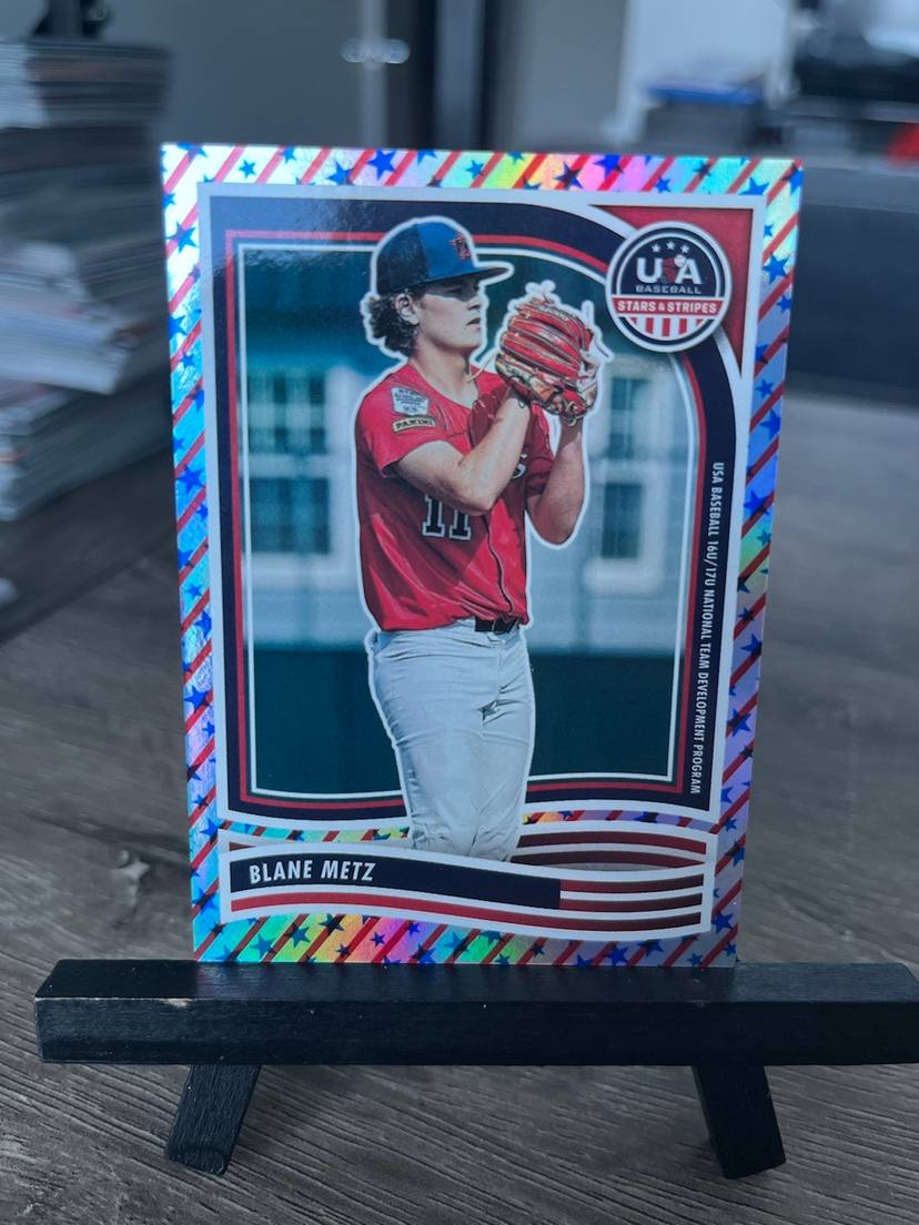 Blane Metz 2024 Panini USA Baseball Stars & Stripes Silver Foil 