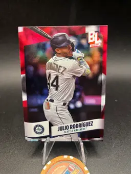 Julio Rodriguez Super Rare Red Foil Baseball Card 2024 Topps Big League Seattle Mariners