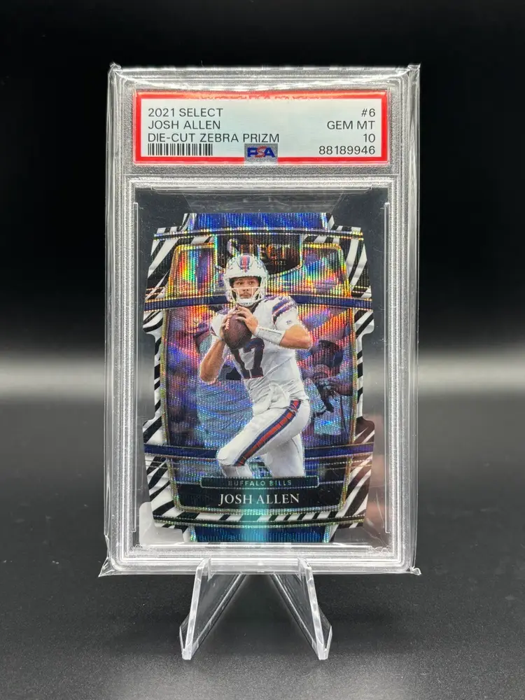 2021 Panini Select Josh Allen Die Cut Zebra Prizm PSA 10