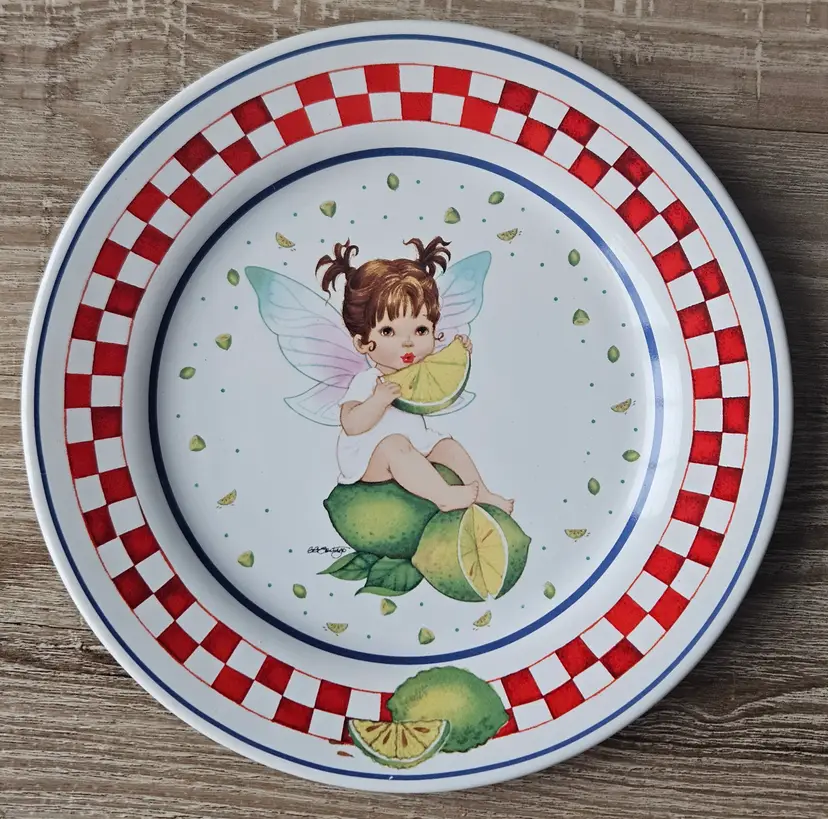 Enesco My Little Kitchen Fairies 2003 'Lime Pucker' Fairie 8" Plate