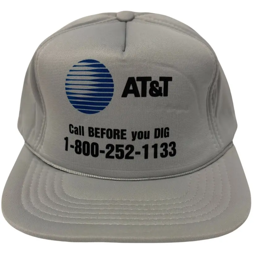 Vintage 1980’s AT&T “Call Before You Dig”  Flat Brim by K-Products Snapback
