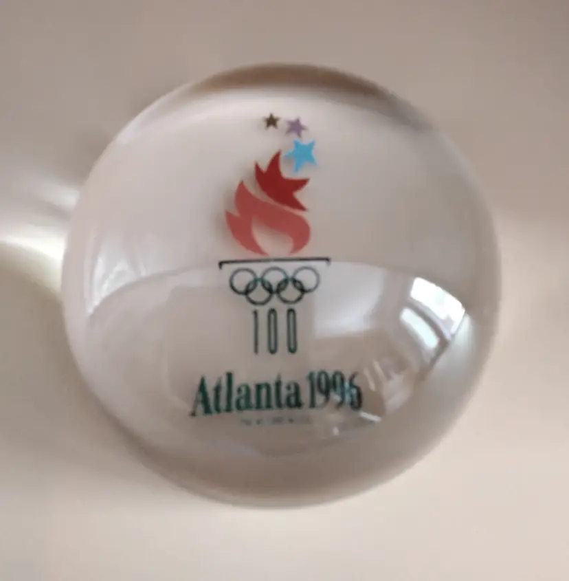 Glass Paperweight Atlanta Centennial Summer Olympic Games 1996