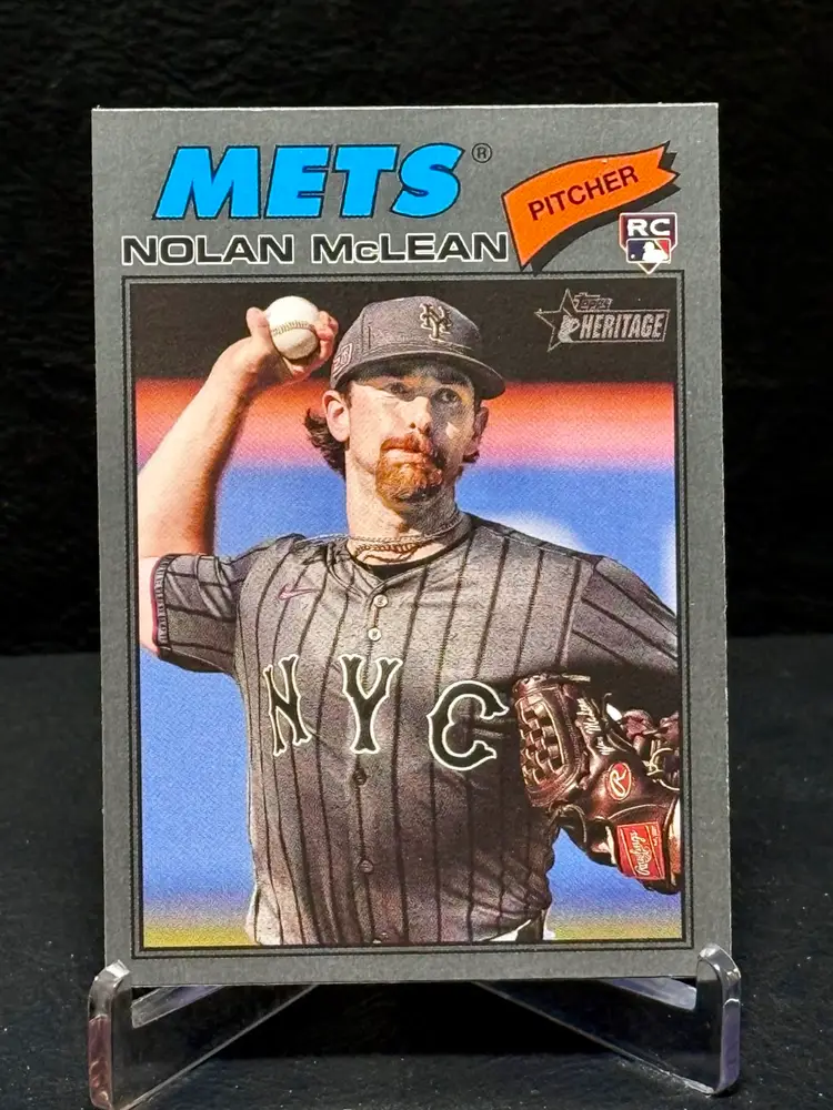 Nolan McLean 2026Topps Heritage #150 Dark Gray Border Rookie New York Mets