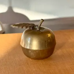 Vintage brass apple trinket box