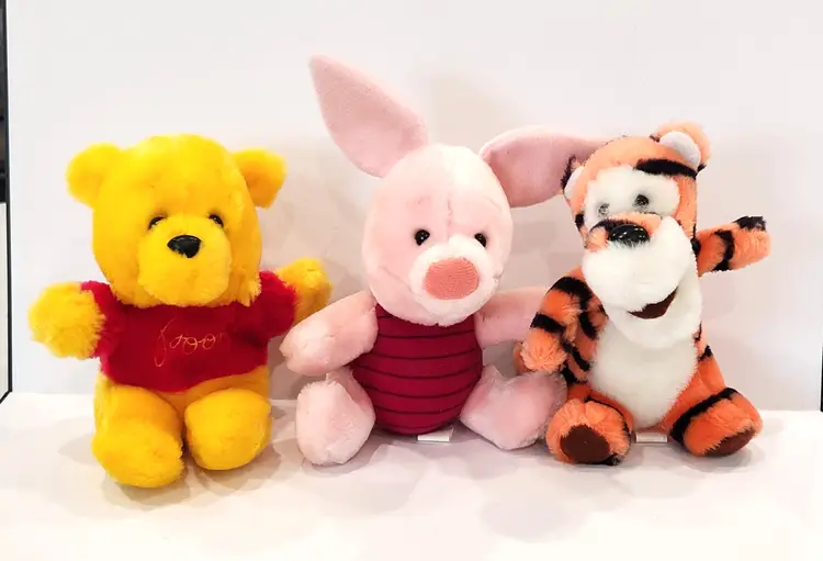 Vintage Winnie the Pooh Tigger Piglet Plush Sears Disney Lot of 3 1991 Korea 5.5"