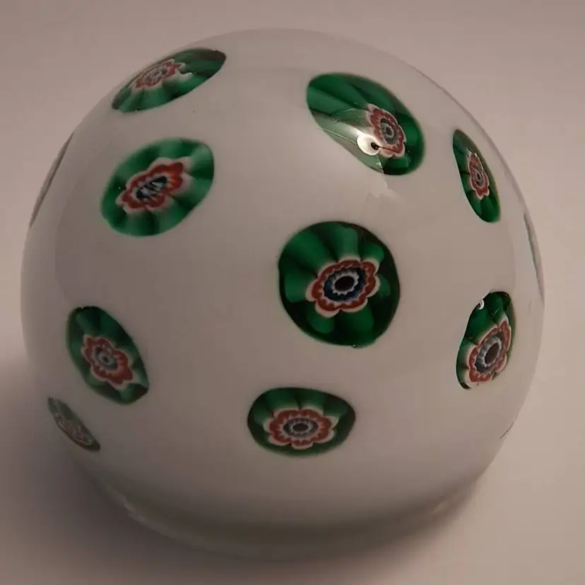Vintage Gorgeous Murano Cased Glass Millifiori Paperweight