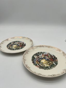 Set Of Two Vintage Crown Potteries “Aristocrats Royalty Flute Gold” Pattern Dessert Plates