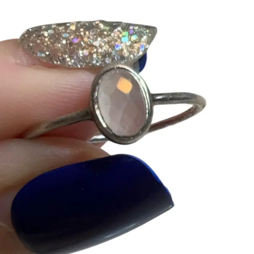 Size 8 Sterling Quartz Pura Vida Solitaire Ring