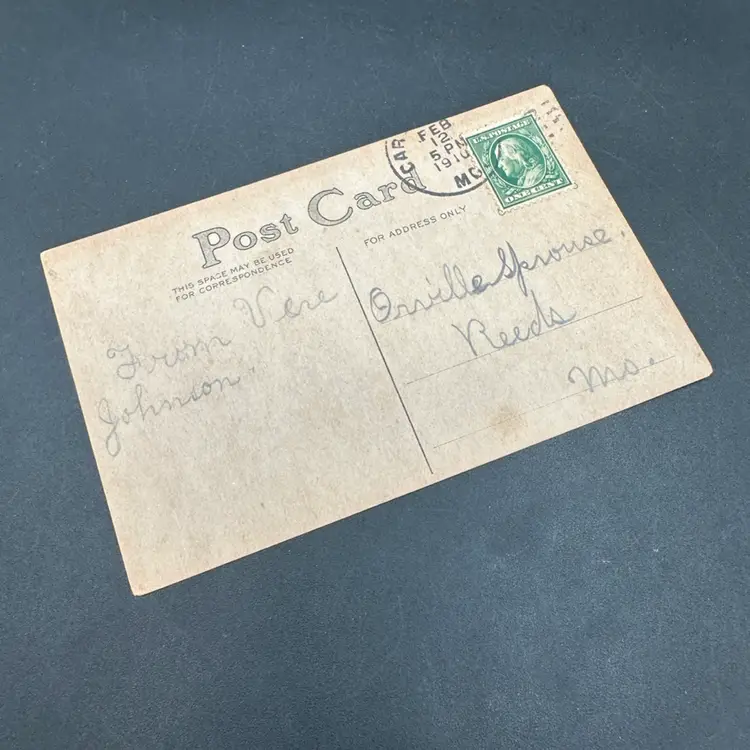 “To My Valentine” Double Cupid Ribbon Tied Heart Anyone Valentine Postcard, Postmarked 1910