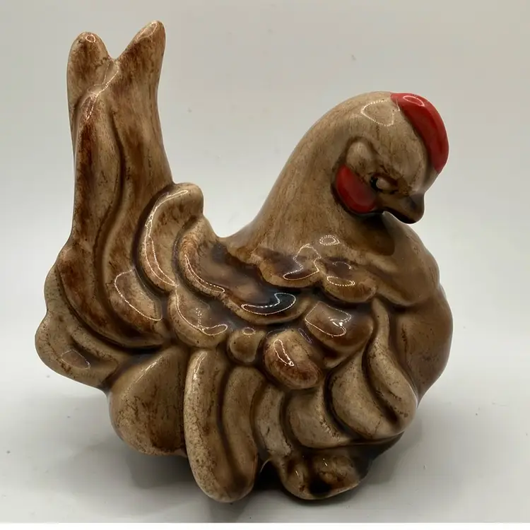 Handmade Ceramic Rooster Chicken- Signed