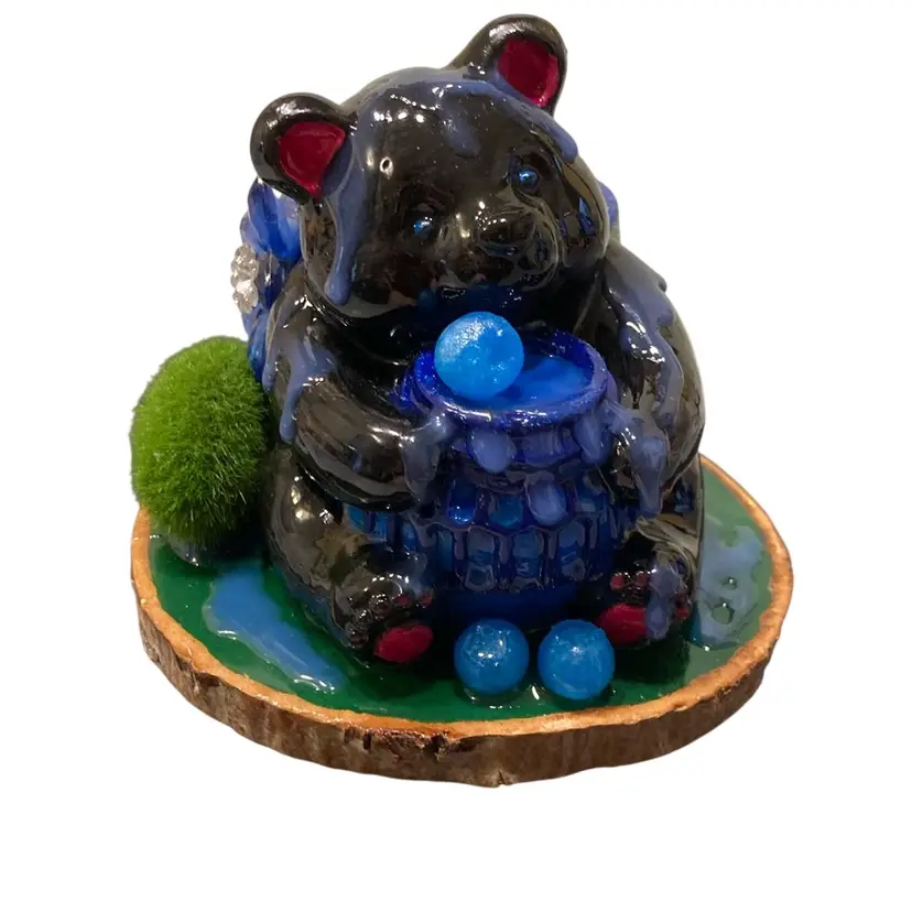 Blueberry Theme Bear Mini Planter Handmade