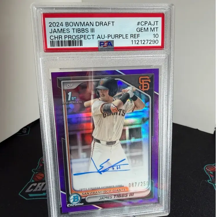 💎 2024 Bowman Draft James Tibbs III 1st Auto Purple Refractor /250 PSA 10 🔥