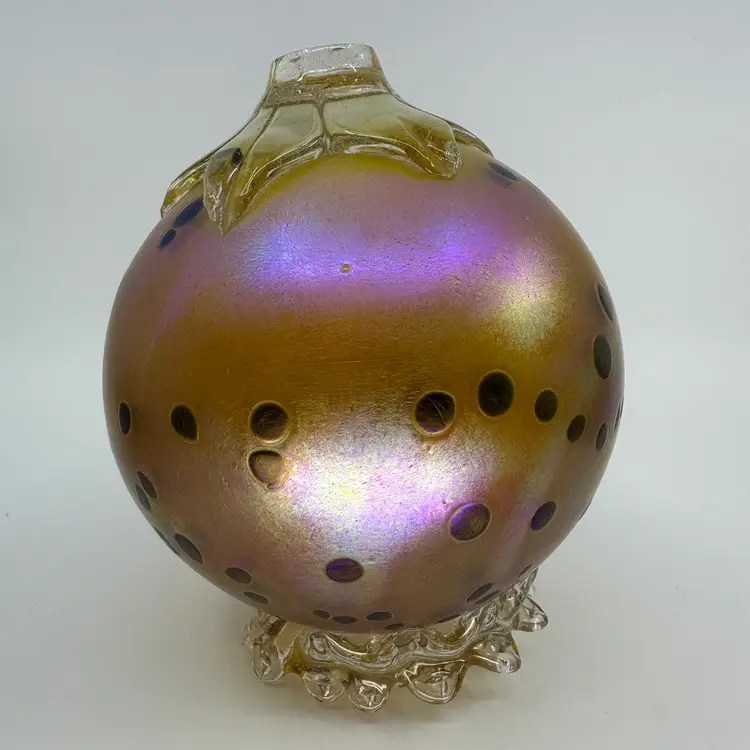 Dazzle Artworks Alan S Kaufman Pomegranate Art Glass Paperweight 6”