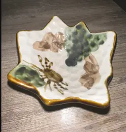 Vintage Footed Celadon Glazed Pottery Textured Bowl