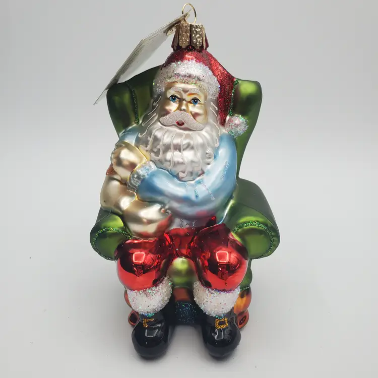 Santa Claus Glass Ornament 6pk