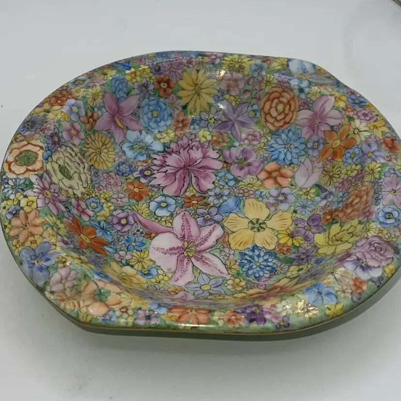 Beautiful Floral Handpainted Bowl 8 Inches
