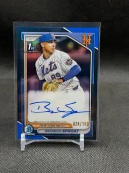 Brandon Sproat 2024 Bowman Chrome 1st Bowman Blue Refractor Autograph /150