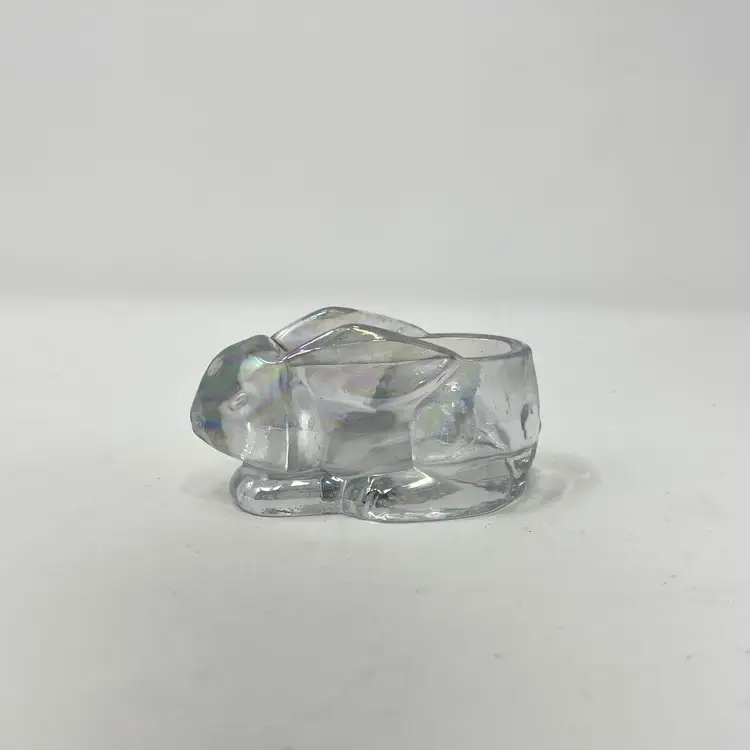 Enesco Iridescent Glass Bunny Candle Holder 1989 Easter Decor (0005-25)