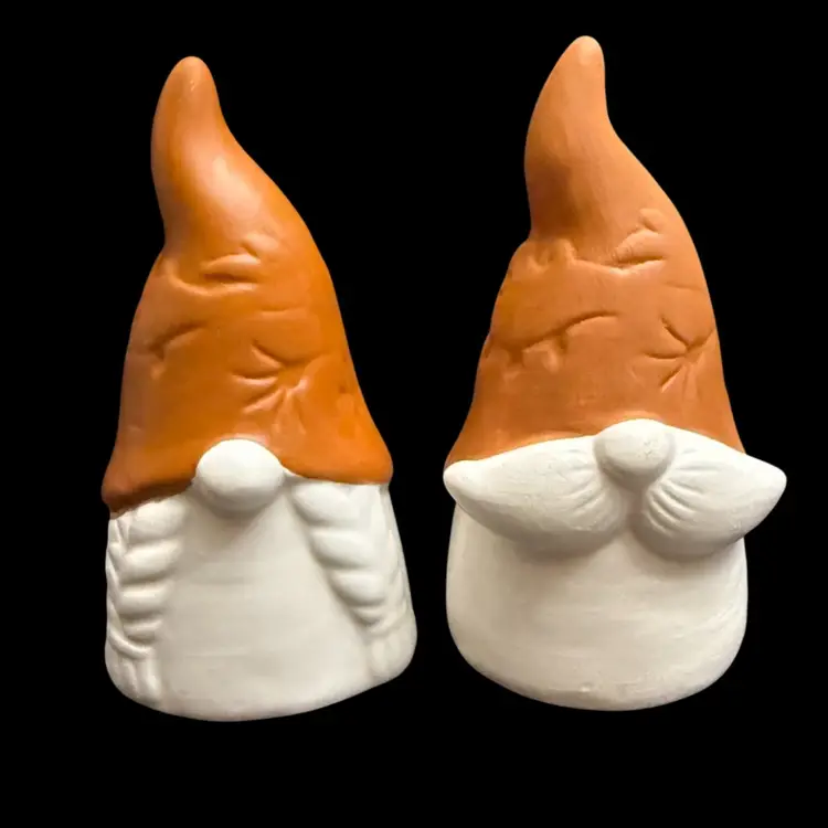 Vintage Fall Autumn Gnomes Salt & Pepper Shakers- Pottery Ceramic With Stoppers