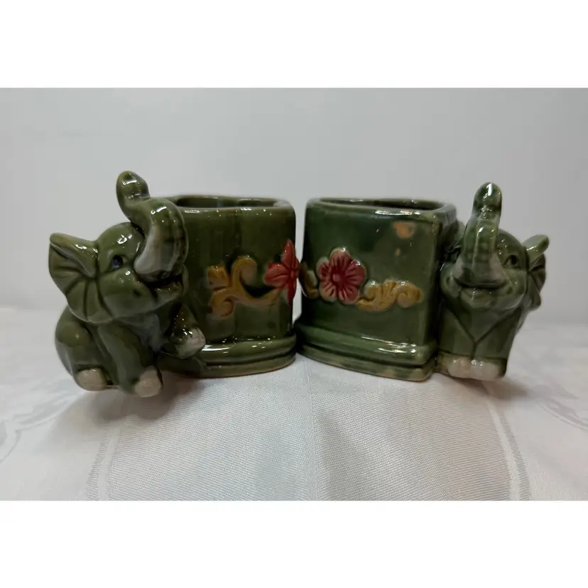 Vintage Ceramic Elephant Planters