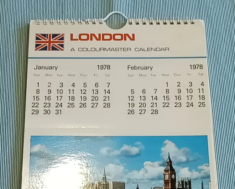 VTG 70s London Color Postcard Colourmaster Calendar