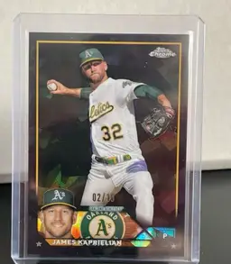 James Kaprielian 2023 Topps Chrome Update Sapphire Edition - Black #/10