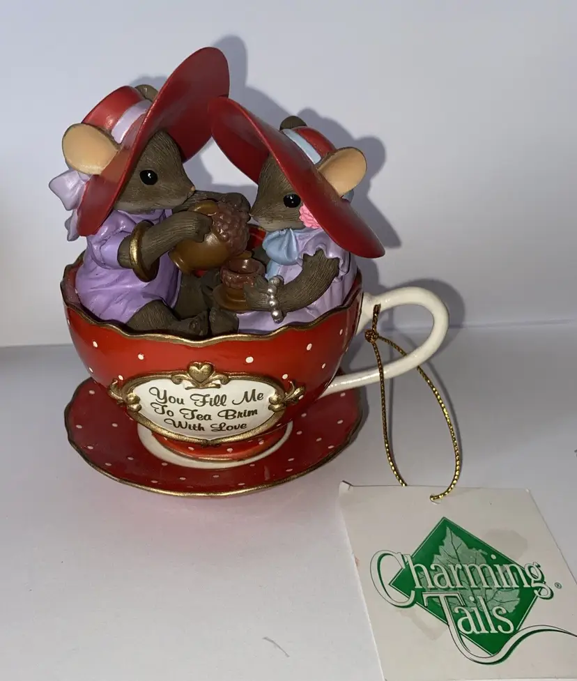 Charming Tails You Fill Me To The Tea Brim With Love Hamilton Mice Figurine