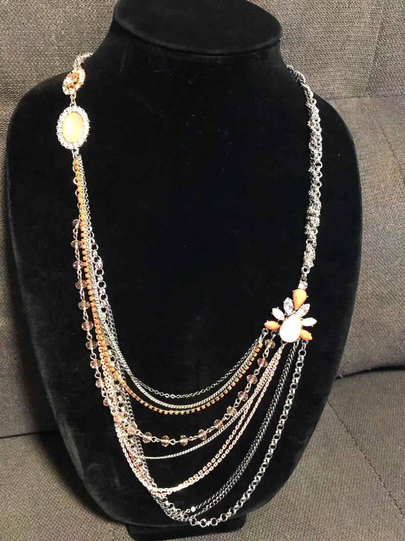 Vera Wang Jeweled Long Multi-Strand Statement Necklace