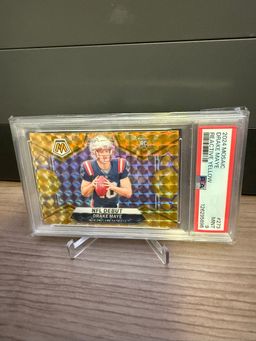 Drake Maye 2024 Mosaic Reactive Yellow PSA 9
