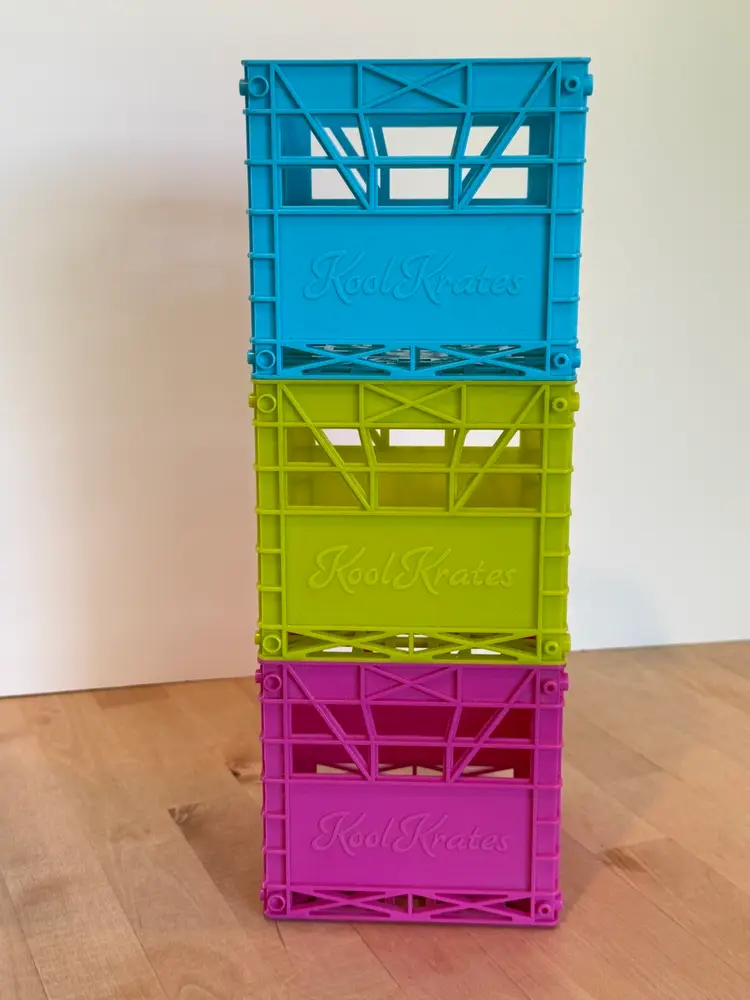 Kool Krates Stackable CD Storage Lot Mini Milk Crate By Rakstak Made In Canada Includes 4 Drawers