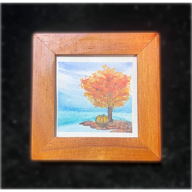 2.5”x2.5” Art By Me- Framed WaterColor “ The Gourd Life”