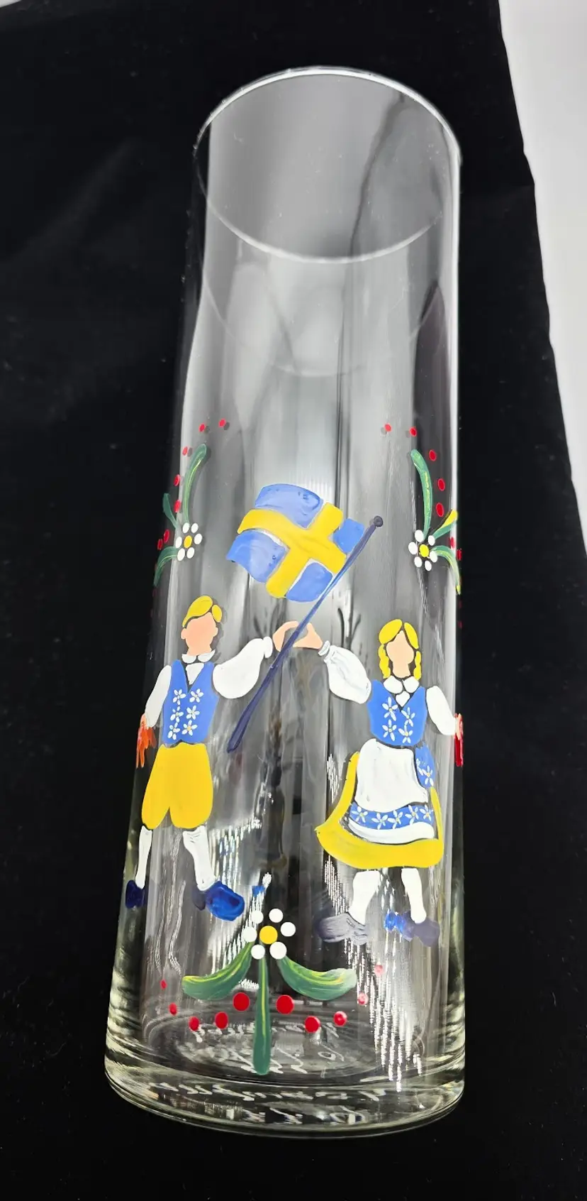 Hand Painted Swedish Motif Vase